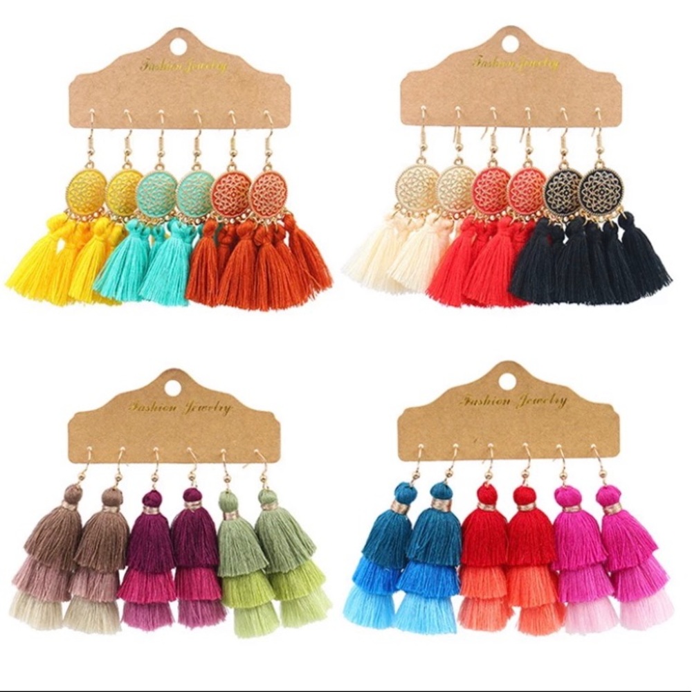Earring boho bohemian style bundle ! 12 pairs !